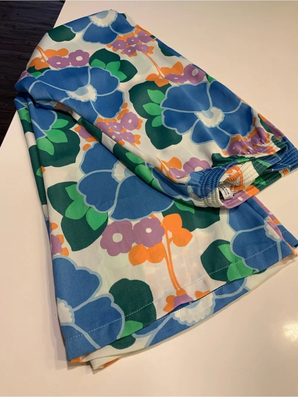 Zara Floral Wide-Leg Pants - Blue, Green & Orange